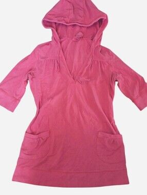 Garage 2000s Pink Cotton Vneck Hoodie